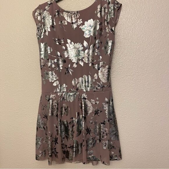 WEISSMAN Balera Dance Costume Metallic lavender mesh Floral Dress D11543 SA - Picture 2 of 12